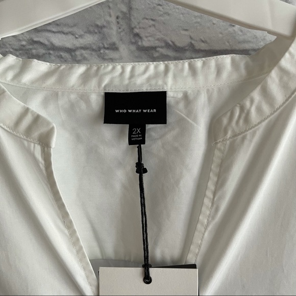 WHO WHAT WEAR PLUS SIZE 2X SHIRT DRESS WITH BELT - Picture 2 of 8